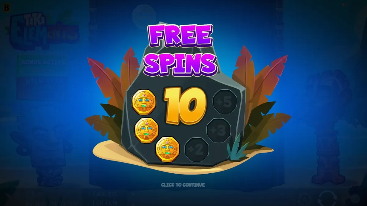 Tiki Elements slot dengan tema tropis dan simbol topeng tiki